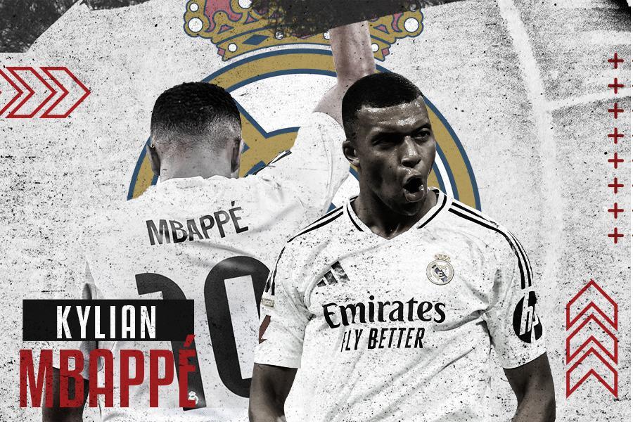 Kylian Mbappe memakai nomor punggung 10 di Real Madrid. (Grafis: Yudhy Kurniawan/Skor.id).