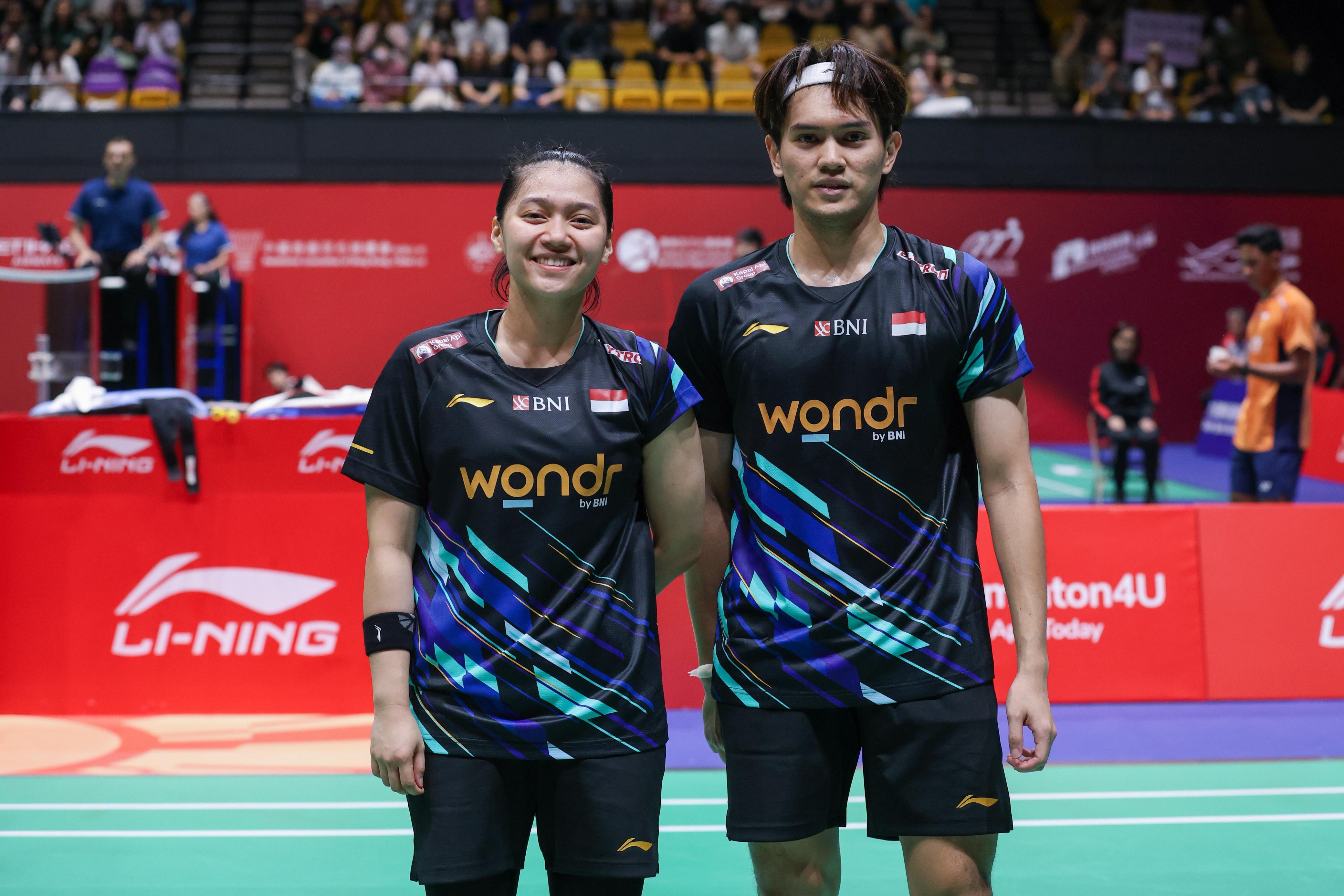 Ganda campuran Indonesia, Adnan Maulana/Indah Cahya Sari Kamil, mencapai semifinal Hong Kong Open 2025. (Dok. PBSI)