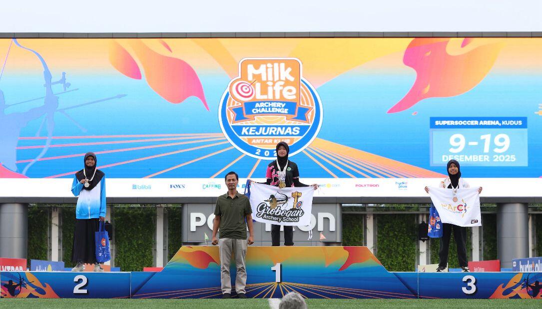 Para pemenang MilkLife Archery Challenge Kejurnas Panahan Antarklub 2025 di Supersoccer Arena, Kudus, pada 9-19 Desember 2025. (Dok. Djarum Foundation)