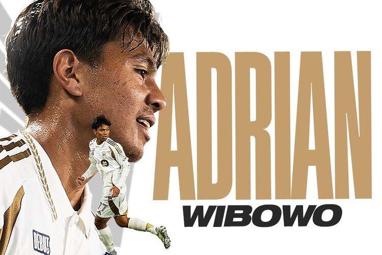 Penyerang Timnas Indonesia, Adrian Wibowo, dengan seragam Los Angeles FC. (Grafis: Deni Sulaeman/Skor.id)