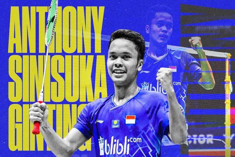 Pebulu tangkis tunggal putra Indonesia, Anthony Sinisuka Ginting. Sumber:Skor.id
