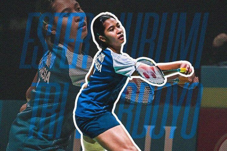 Pebulu tangkis tunggal putri Indonesia, Ester Nurumi Tri Wardoyo. Sumber:Grafis Skor.id