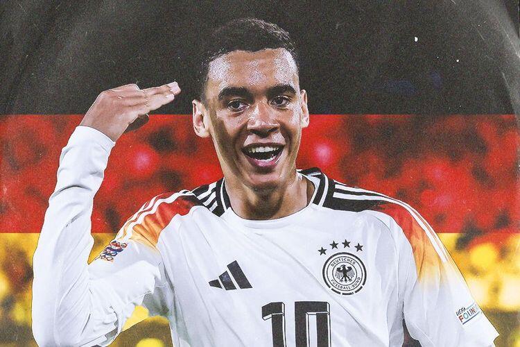 Bintang Bayern Munchen, Jamal Musiala. (Grafis: Skor.id)