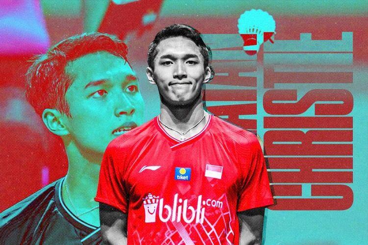 Pebulu tangkis tunggal putra Indonesia, Jonatan Christie. (Grafis: Skor.id)