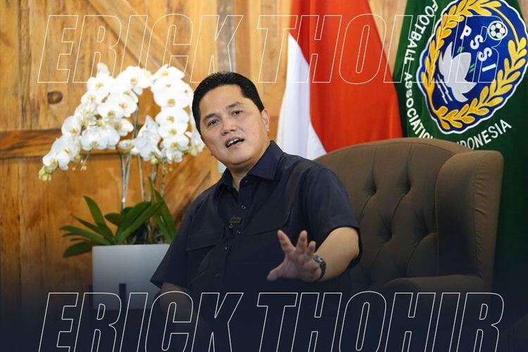 Ketua Umum PSSI, Erick Thohir. Sumber:Foto PSSI/Grafis Yusuf/Skor.id