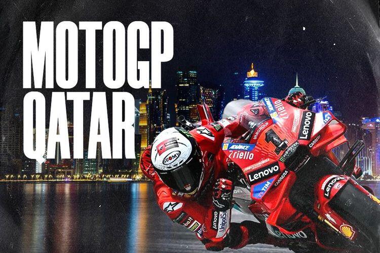 Akibat pertemuan rahasia dari para pembalap, apakah MotoGP Qatar yang dulu sempat ditunda kini akan dibatalkan? (Grafis Skor.id)