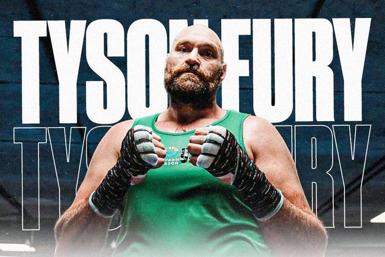Petinju Tyson Fury bakal menjalani laga comeback melawan Arslanbek Makhmudov, 11 April nanti, usai sebelumnya memutuskan pensiun. (Grafis: Dede Sopatal Mauladi/Skor.id) 