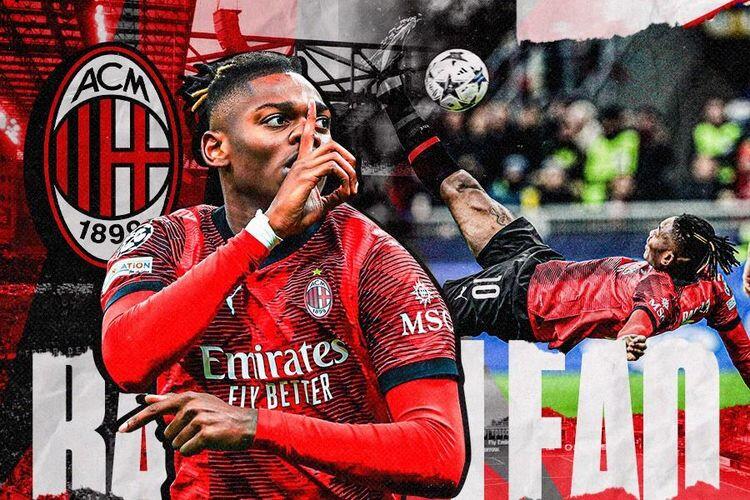 Penyerang AC Milan, Rafael Leao. (Grafis Skor.id)