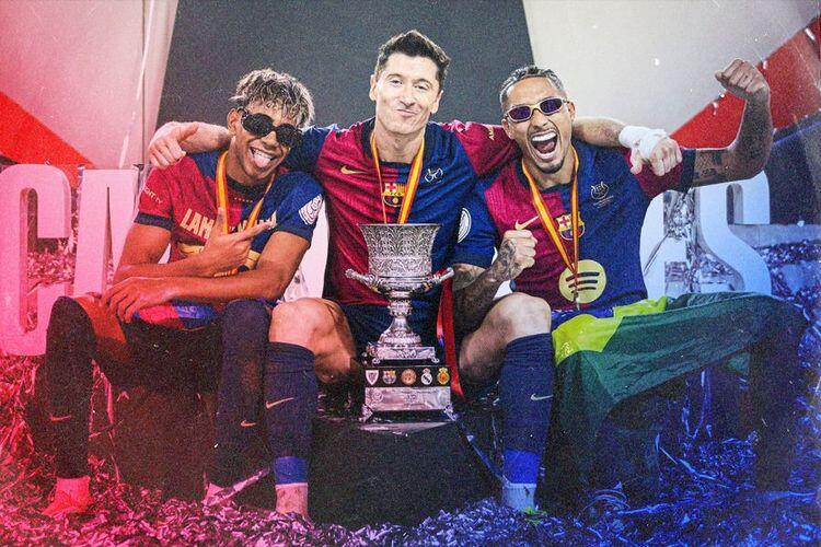 Trio Barcelona Kunci Sukses Juara Piala Super Spanyol 2025 Sumber: Grafis Skor.id