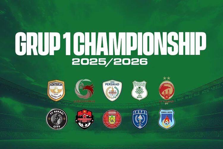 Grup 1 Championship 2025-2026. Sumber:Grafis Deni Sulaeman/Skor.id