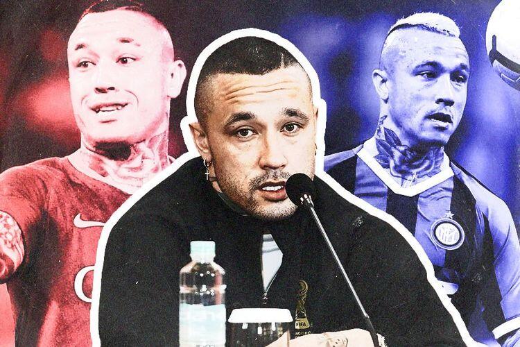 Radja Nainggolan pernah memperkuat tim besar Italia seperti Inter Milan dan AS Roma. (Grafis: Skorl.id). Sumber: