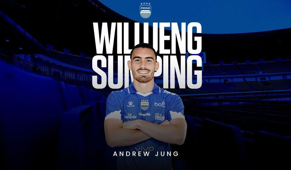 Poster perkenalan Andrew Patrick Jung sebagai pemain asing ke-11 Persib Bandung untuk musim 2025-2026. (Media Persib Bandung)